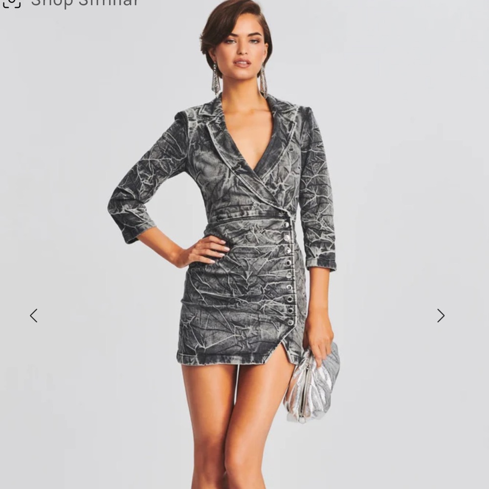 Retrofete Willa Denim Mini Dress Black Size S